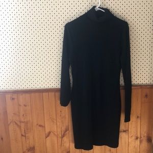 Black turtleneck sweater dress